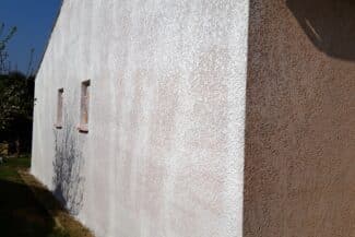 Pignon avant travaux, enduit encrassé à Plaisance-du-Touch