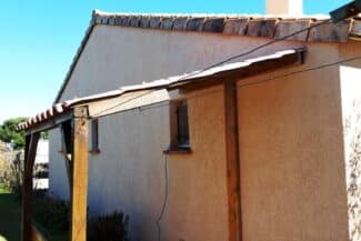 Façade et auvent ravalés en fin de chantier à Plaisance-du-Touch