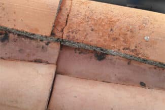 Tuiles Déplacées Laissant Un Passage à L'eau