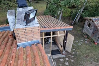 Auvent et charpente bois lors d'un chantier à Balma