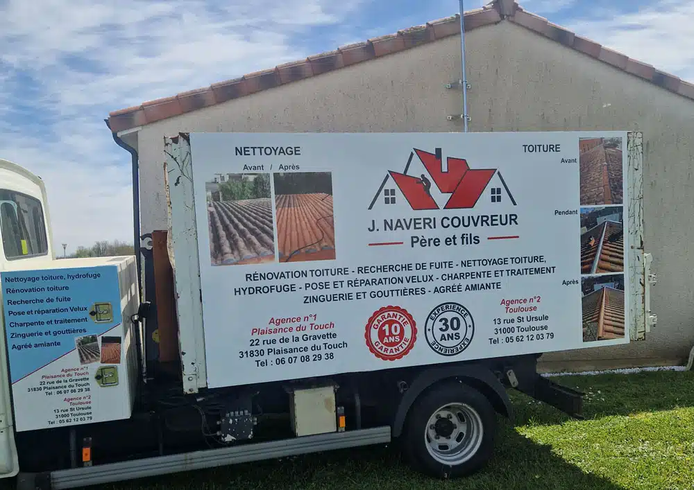 Panneau de chantier de l'entreprise père et fils à Toulouse
