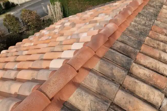 Pan de toiture en tuile canal terminé par J. Naveri à Léguevin